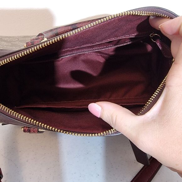 Coach Rowan PVC Leather & Snakeskin Trim Satchel Bag Purse H1981-F89005 - Picture 10 of 14